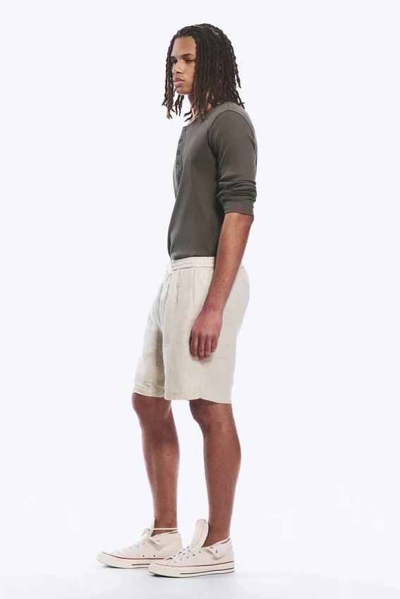 Relaxed Linen Drawstring Shorts – Ecru Relaxed Linen Drawstring Shorts – Ecru