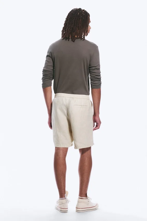 Relaxed Linen Drawstring Shorts – Ecru Relaxed Linen Drawstring Shorts – Ecru