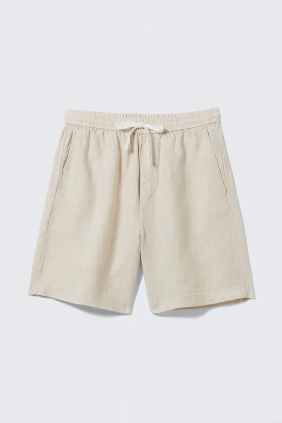 Relaxed Linen Drawstring Shorts – Ecru Relaxed Linen Drawstring Shorts – Ecru