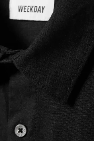 Relaxed Linen Short Sleeve – Black