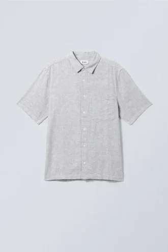 Relaxed Linen Short Sleeve – Dusty Grey