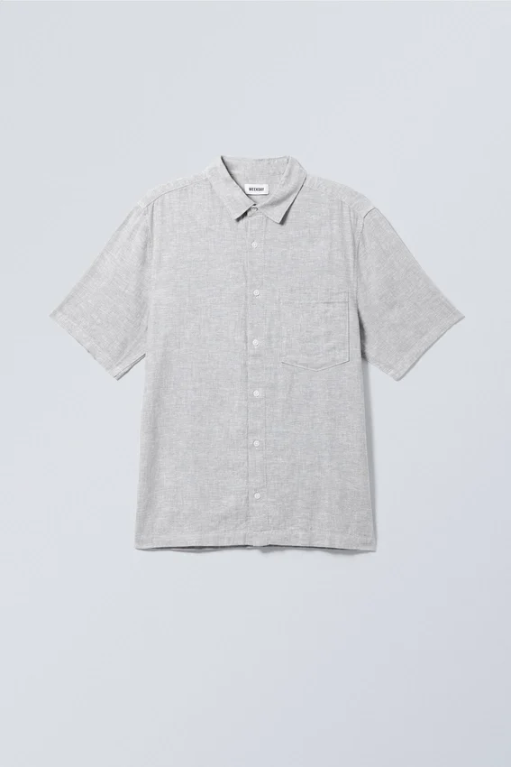 Relaxed Linen Short Sleeve – Dusty Grey Relaxed Linen Short Sleeve – Dusty Grey