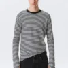 Relaxed Long-Sleeved Cotton T-Shirt – Black & White Stripes Relaxed Long-Sleeved Cotton T-Shirt – Black & White Stripes