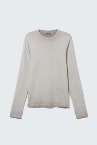 Relaxed Long-Sleeved Cotton T-Shirt – Washed Dark Mole