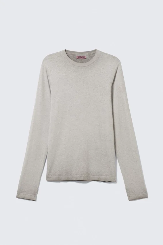 Relaxed Long-Sleeved Cotton T-Shirt – Washed Dark Mole Relaxed Long-Sleeved Cotton T-Shirt – Washed Dark Mole