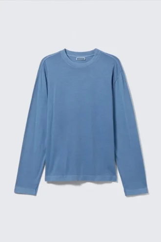 Relaxed Long-Sleeved Pyjama T-Shirt – Blue