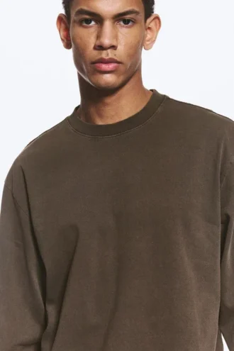 Relaxed Long-Sleeved T-Shirt – Dark Brown