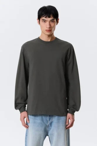 Relaxed Long-Sleeved T-Shirt – Dark Grey