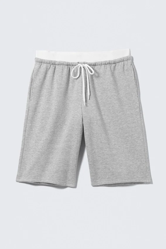 Relaxed Low Rise Terry Bermuda Shorts – Grey Melange Relaxed Low Rise Terry Bermuda Shorts – Grey Melange