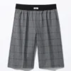 Relaxed Low Waisted Pull-On Shorts – Checked Grey