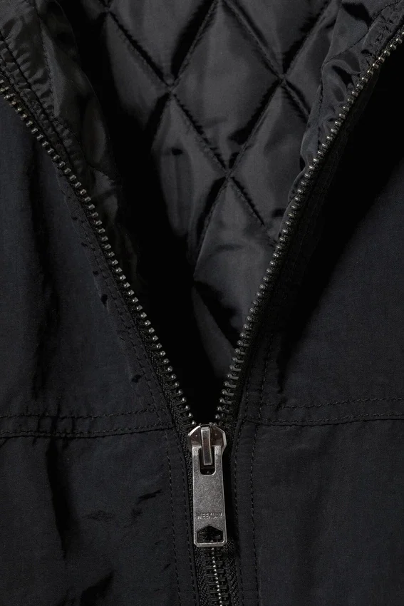 Relaxed Nylon Bomber Jacker – Black Relaxed Nylon Bomber Jacker – Black