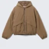 Relaxed Nylon Bomber Jacker – Dusty Brown Relaxed Nylon Bomber Jacker – Dusty Brown