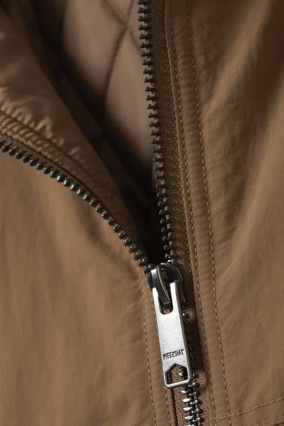 Relaxed Nylon Bomber Jacker – Dusty Brown Relaxed Nylon Bomber Jacker – Dusty Brown