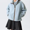 Relaxed Pile Fleece Jacket – Light Blue – Brown Lining Relaxed Pile Fleece Jacket – Light Blue – Brown Lining