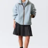 Relaxed Pile Fleece Jacket – Light Blue – Brown Lining Relaxed Pile Fleece Jacket – Light Blue – Brown Lining