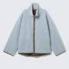 Relaxed Pile Fleece Jacket – Light Blue – Brown Lining Relaxed Pile Fleece Jacket – Light Blue – Brown Lining