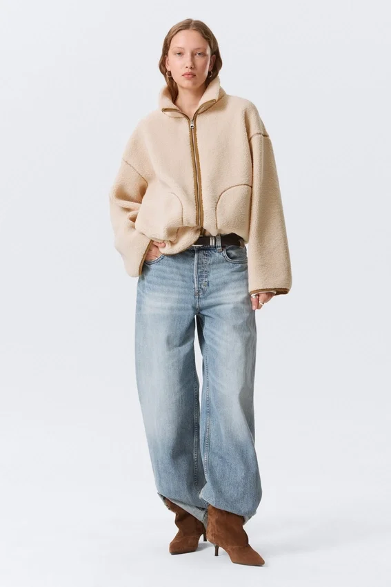 Relaxed Pile Fleece Jacket – Light Dusty Beige Relaxed Pile Fleece Jacket – Light Dusty Beige