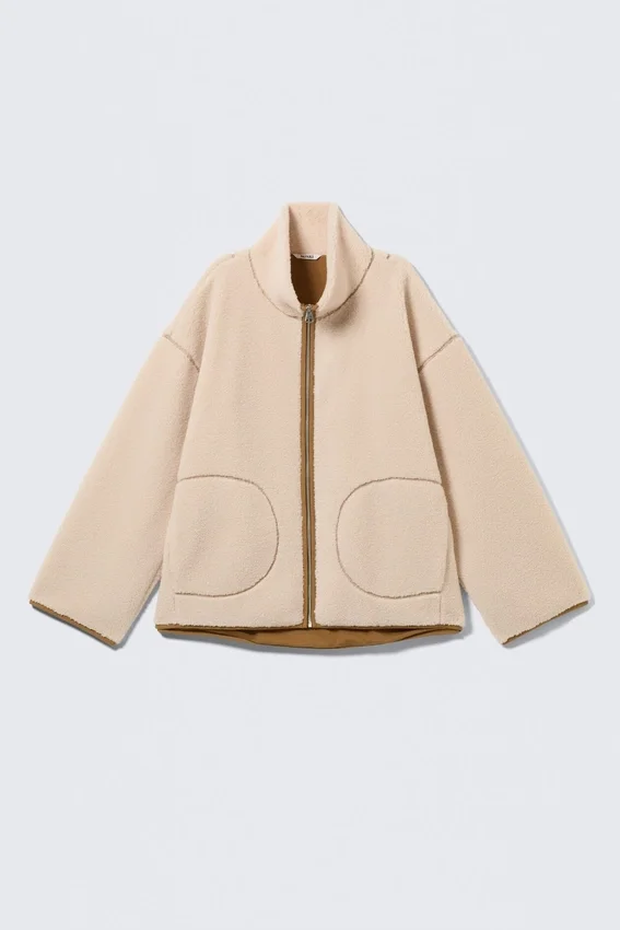Relaxed Pile Fleece Jacket – Light Dusty Beige Relaxed Pile Fleece Jacket – Light Dusty Beige