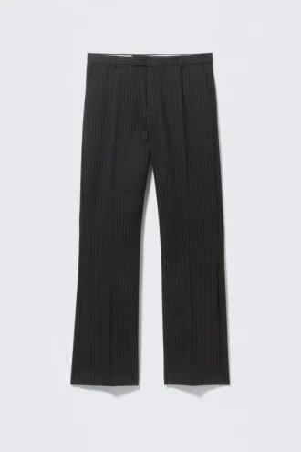 Relaxed Pinstriped Suiting Trousers – Black Pinstripe