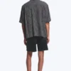 Relaxed Short-Sleeved Linen-Blend Shirt – Dark Grey Stripe Relaxed Short-Sleeved Linen-Blend Shirt – Dark Grey Stripe