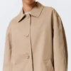 Relaxed Single-Breasted Car Coat – Beige Relaxed Single-Breasted Car Coat – Beige