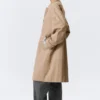 Relaxed Single-Breasted Car Coat – Beige Relaxed Single-Breasted Car Coat – Beige