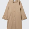 Relaxed Single-Breasted Car Coat – Beige Relaxed Single-Breasted Car Coat – Beige