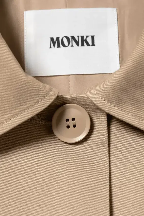 Relaxed Single-Breasted Car Coat – Beige Relaxed Single-Breasted Car Coat – Beige