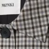 Relaxed Single-Breasted Car Coat – Checked Grey Relaxed Single-Breasted Car Coat – Checked Grey