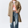 Relaxed Single-Breasted Car Coat – Dusty Mole Relaxed Single-Breasted Car Coat – Dusty Mole