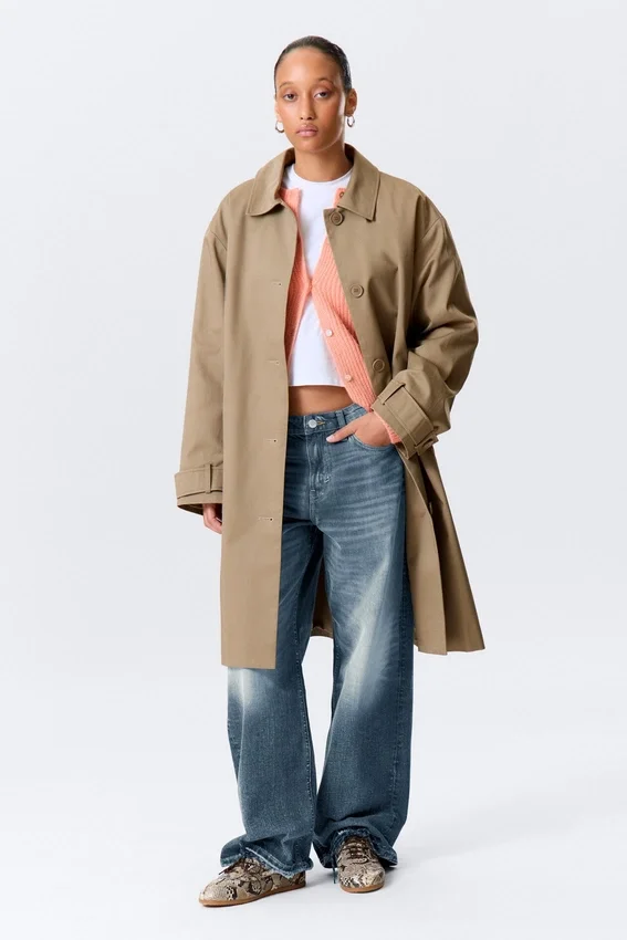 Relaxed Single-Breasted Car Coat – Dusty Mole Relaxed Single-Breasted Car Coat – Dusty Mole