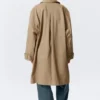 Relaxed Single-Breasted Car Coat – Dusty Mole Relaxed Single-Breasted Car Coat – Dusty Mole