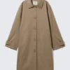 Relaxed Single-Breasted Car Coat – Dusty Mole Relaxed Single-Breasted Car Coat – Dusty Mole