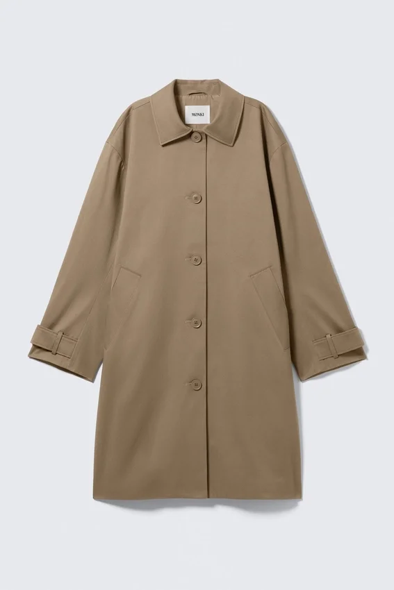 Relaxed Single-Breasted Car Coat – Dusty Mole Relaxed Single-Breasted Car Coat – Dusty Mole