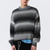 Relaxed Space-Dyed Knitted Cotton Sweater – Black Space Dye Relaxed Space-Dyed Knitted Cotton Sweater – Black Space Dye