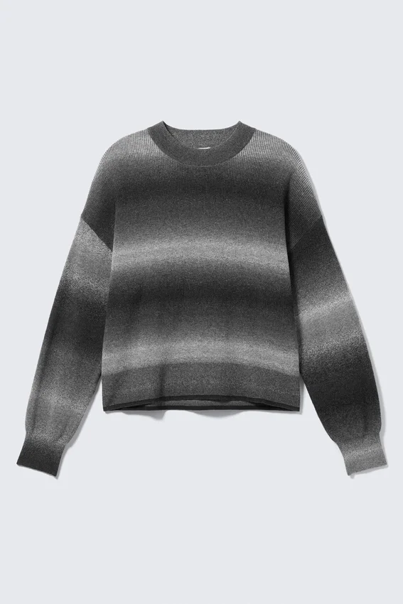Relaxed Space-Dyed Knitted Cotton Sweater – Black Space Dye Relaxed Space-Dyed Knitted Cotton Sweater – Black Space Dye