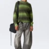 Relaxed Space-Dyed Knitted Cotton Sweater – Green Space-Dye Relaxed Space-Dyed Knitted Cotton Sweater – Green Space-Dye
