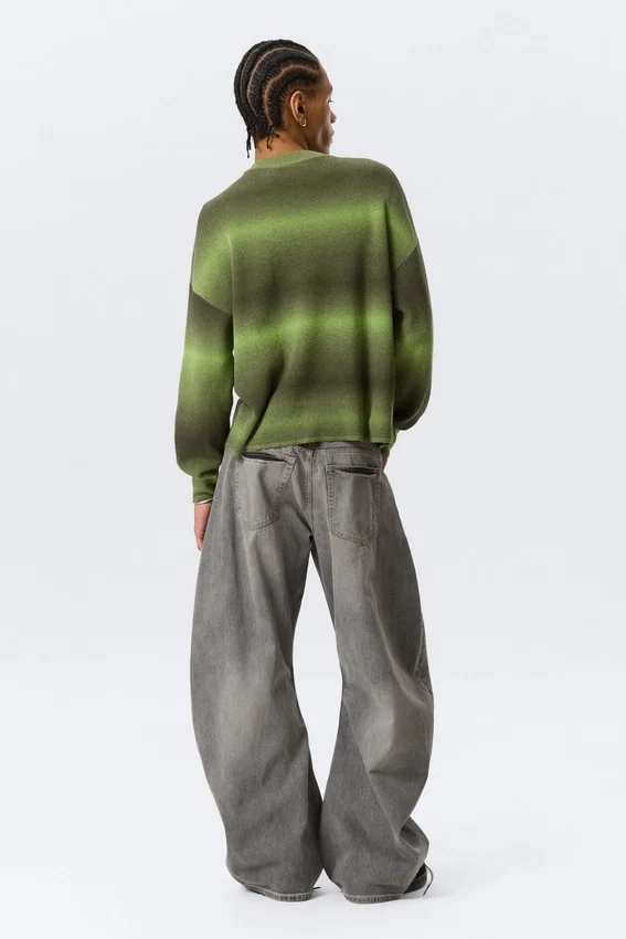 Relaxed Space-Dyed Knitted Cotton Sweater – Green Space-Dye Relaxed Space-Dyed Knitted Cotton Sweater – Green Space-Dye