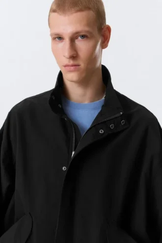 Relaxed Sporty Utility Jacket – Black