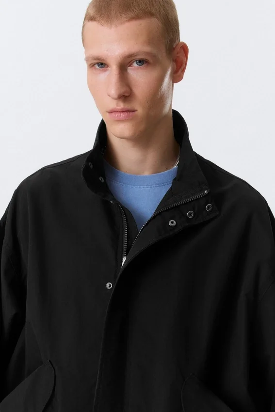 Relaxed Sporty Utility Jacket – Black Relaxed Sporty Utility Jacket – Black