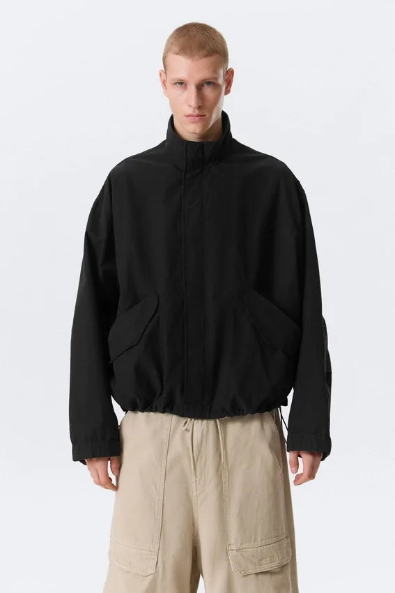 Relaxed Sporty Utility Jacket – Black Relaxed Sporty Utility Jacket – Black