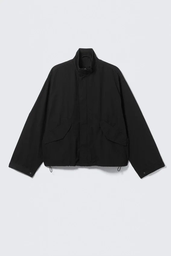 Relaxed Sporty Utility Jacket – Black Relaxed Sporty Utility Jacket – Black