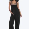Relaxed Straight Leg Dungarees – Black Relaxed Straight Leg Dungarees – Black