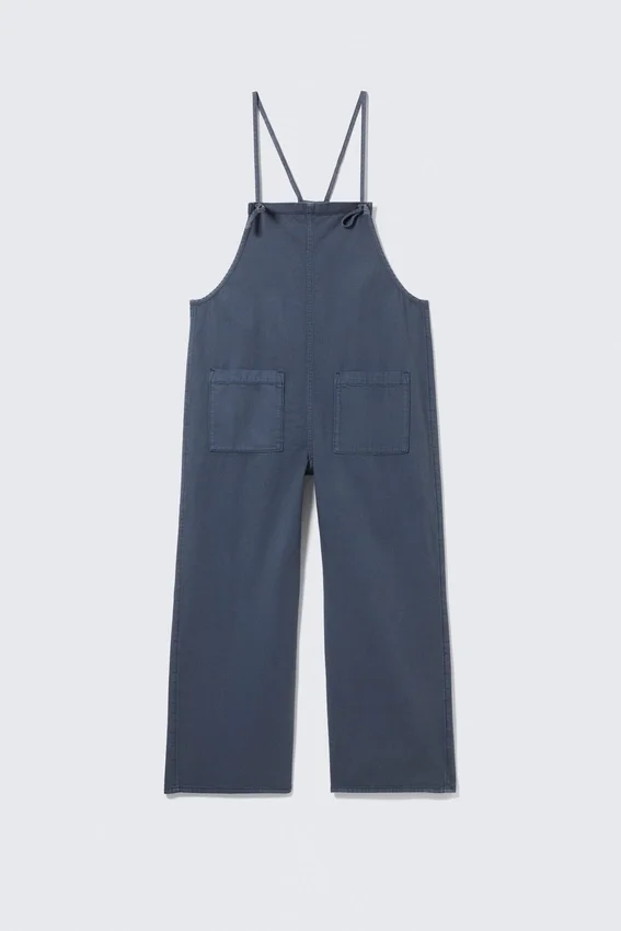 Relaxed Straight Leg Dungarees – Blue Relaxed Straight Leg Dungarees – Blue