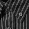 Relaxed Striped Button-Down Shirt – Striped Dark Grey Relaxed Striped Button-Down Shirt – Striped Dark Grey
