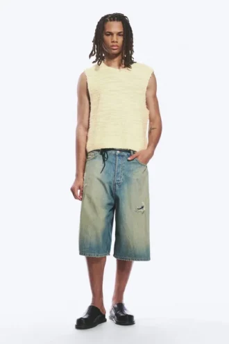 Relaxed Structured Knitted Vest – Off-White
