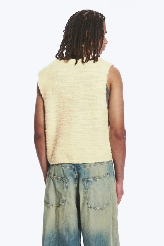 Relaxed Structured Knitted Vest – Off-White Relaxed Structured Knitted Vest – Off-White