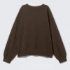 Relaxed Terry Sweatshirt – Dark Brown Relaxed Terry Sweatshirt – Dark Brown