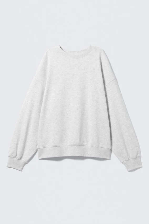 Relaxed Terry Sweatshirt – Grey Melange Relaxed Terry Sweatshirt – Grey Melange