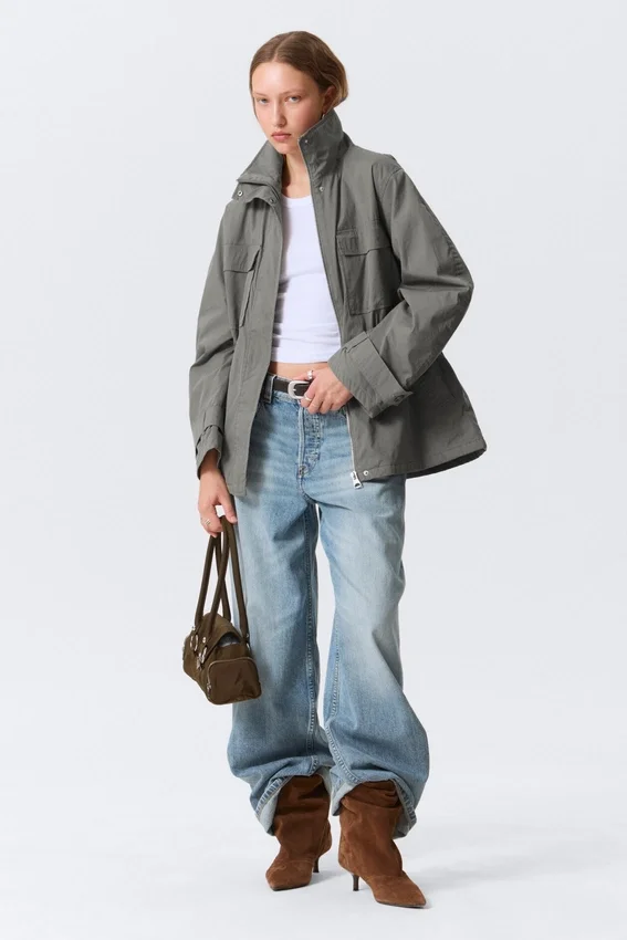 Relaxed Utility Jacket – Grey Relaxed Utility Jacket – Grey